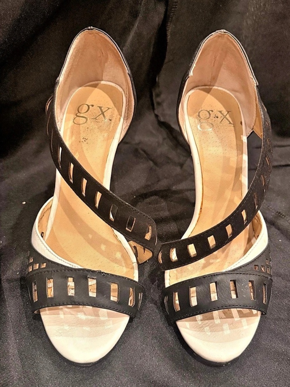 GX by Gwen Stefani Black/White Strap Heel (4” heel) - Sz. 7